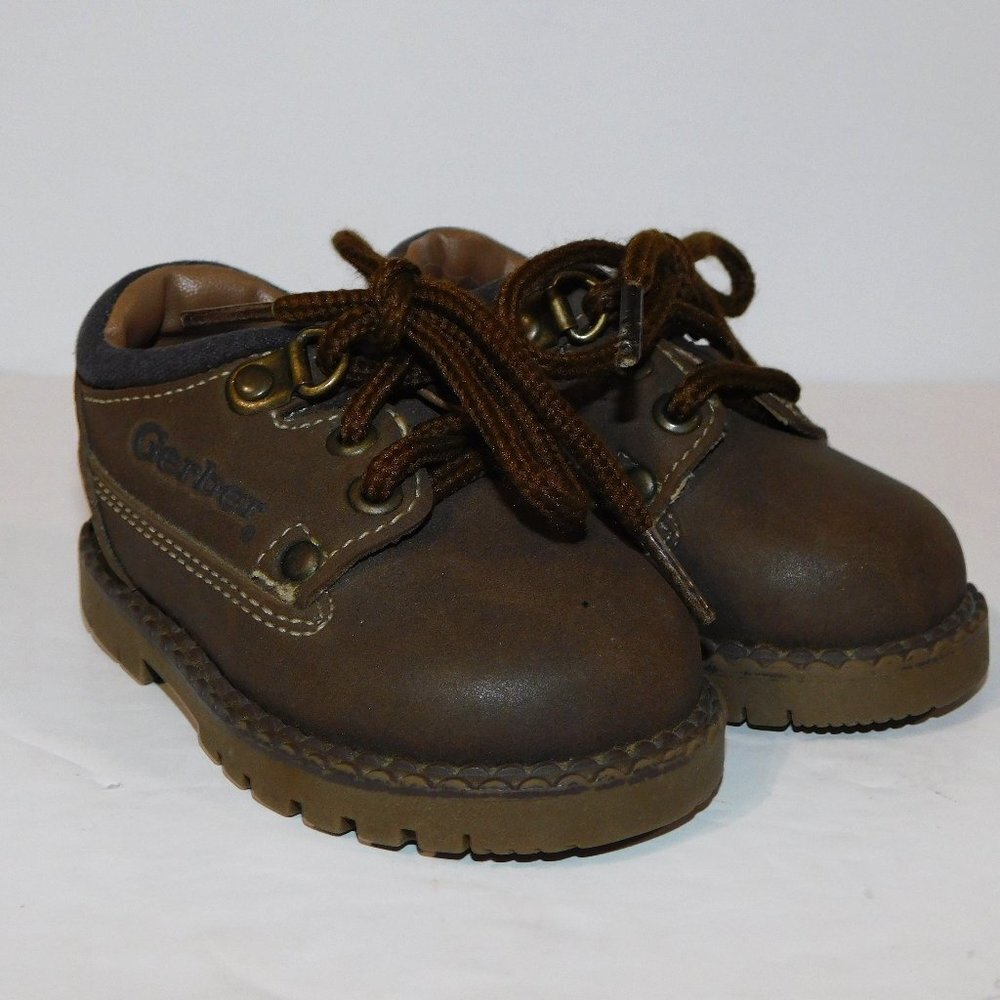 Gerber Brown Hiking / walking Shoe Flex Support System Slip Guard Baby Boys 2.5